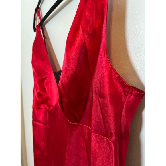 Retro Lace Tank Slip Dress M Red Babydoll Sexy Fairy Regency Romantic Vampire - Picture 6 of 12